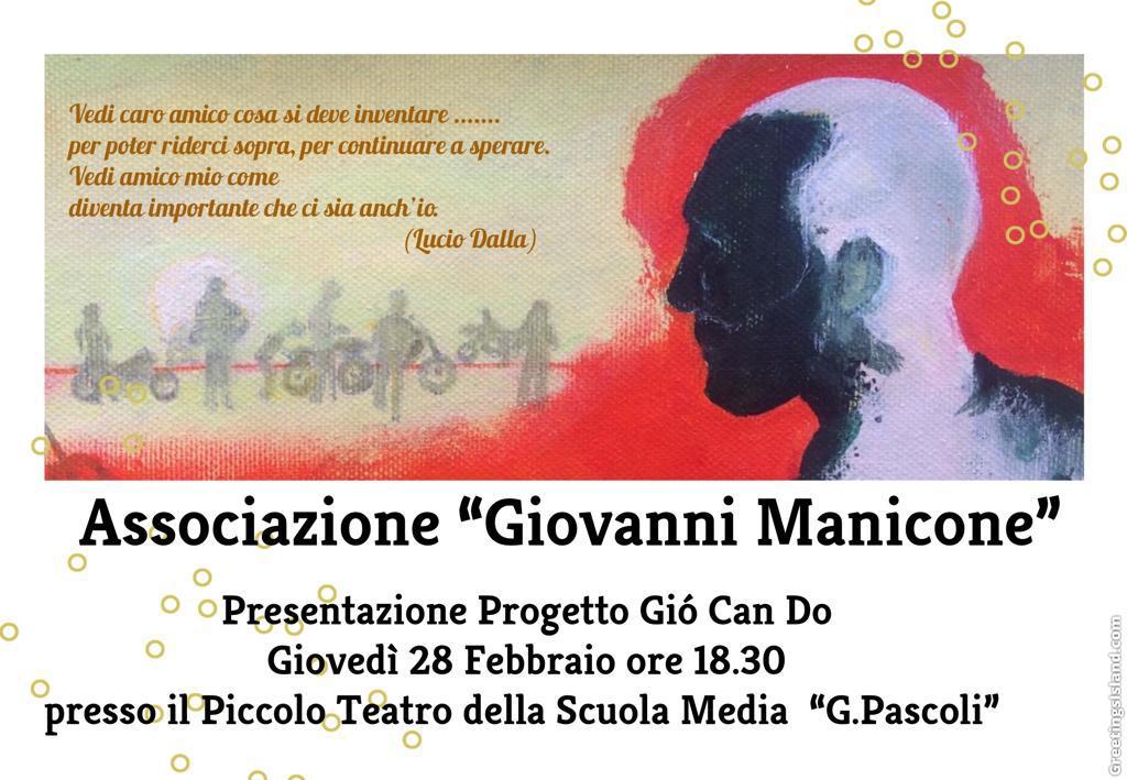 “Insieme per dar valore alla vita”: il 28 l’associazione Giovanni Manicone presenta a Matera il progetto GiòCanDo