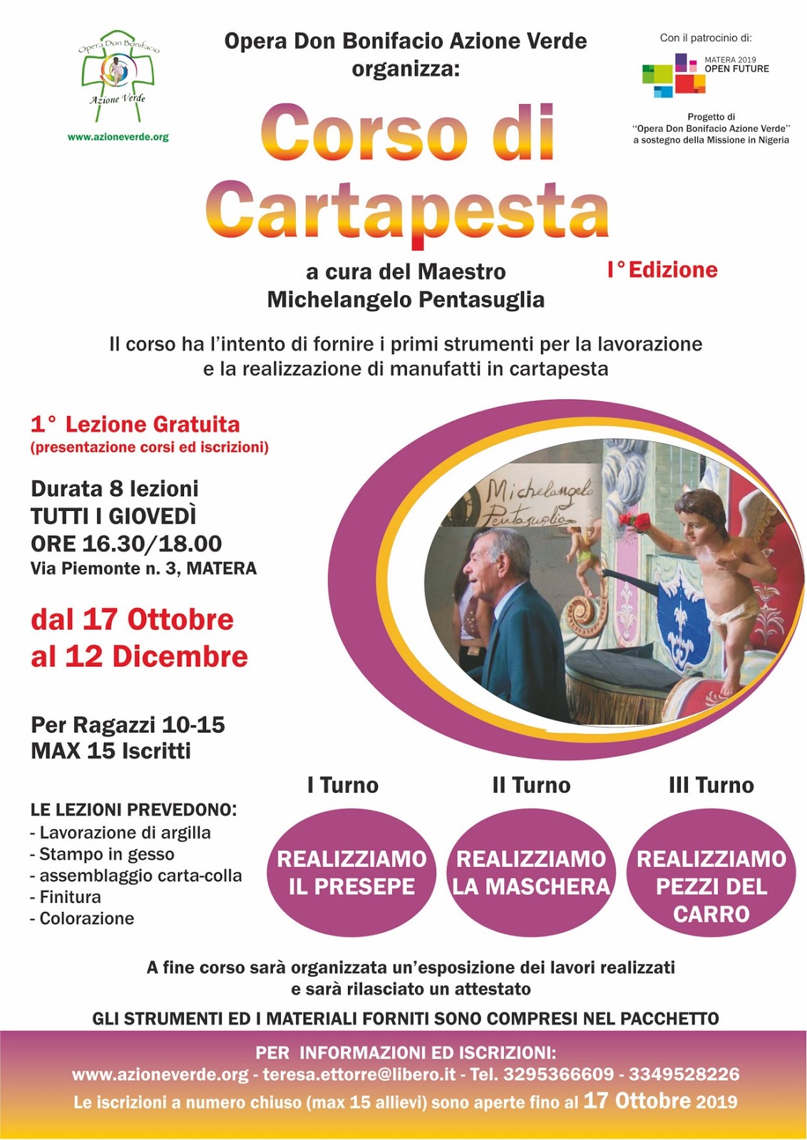 Nella città dei Sassi la prima edizione del Corso di Cartapesta promosso da Opera Don Bonifacio Azione Verde