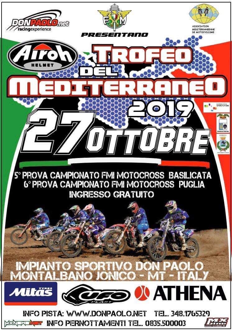 Motocross, a Montalbano Jonico il 27 fa tappa il Trofeo del Mediterraneo 2019