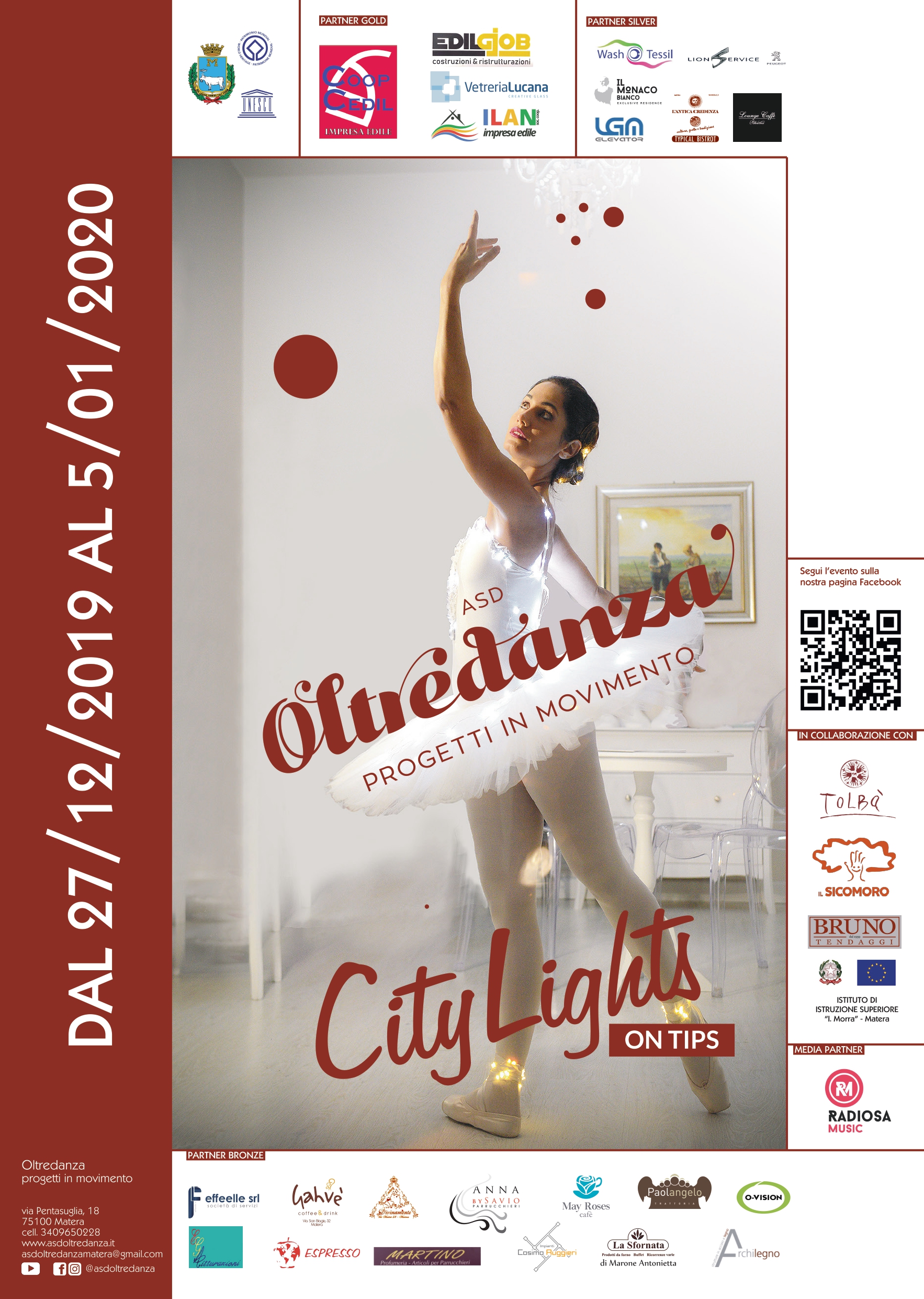 Matera, Asd Oltredanza presenta il progetto natalizio ‘City Lights On Tips’
