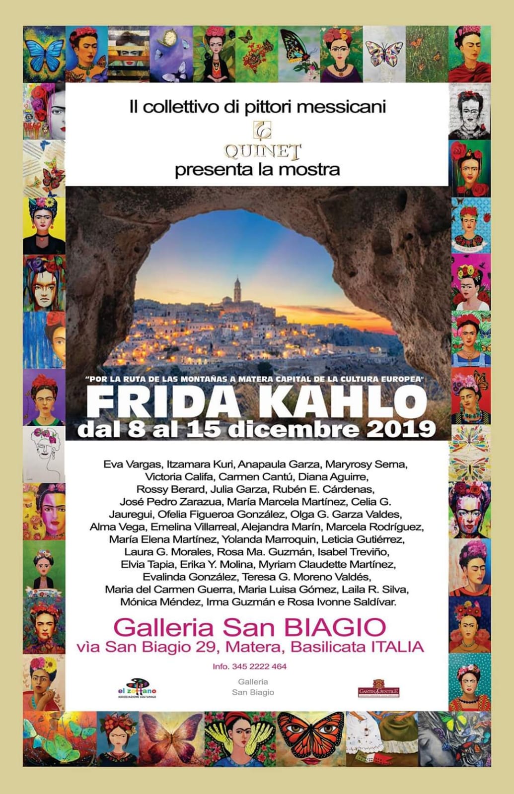 A Matera la mostra “Por la ruta de las montañas a Italia” dedicata a Frida Kahlo del collettivo Quintet Galeria