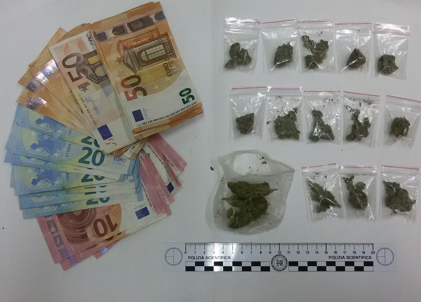 Bustine di marijuana nel vano portaoggetti dell’auto e 1300 euro in contanti. 25enne materano arrestato dalla Squadra Mobile