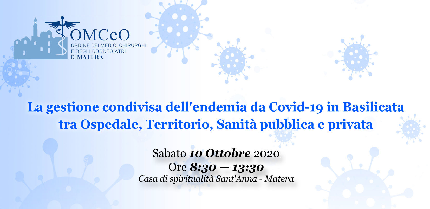 “La gestione condivisa dell’endemia da Covid-19 in Basilicata tra Ospedale, Territorio, Sanità pubblica e privata”. Convegno il 10 a Matera