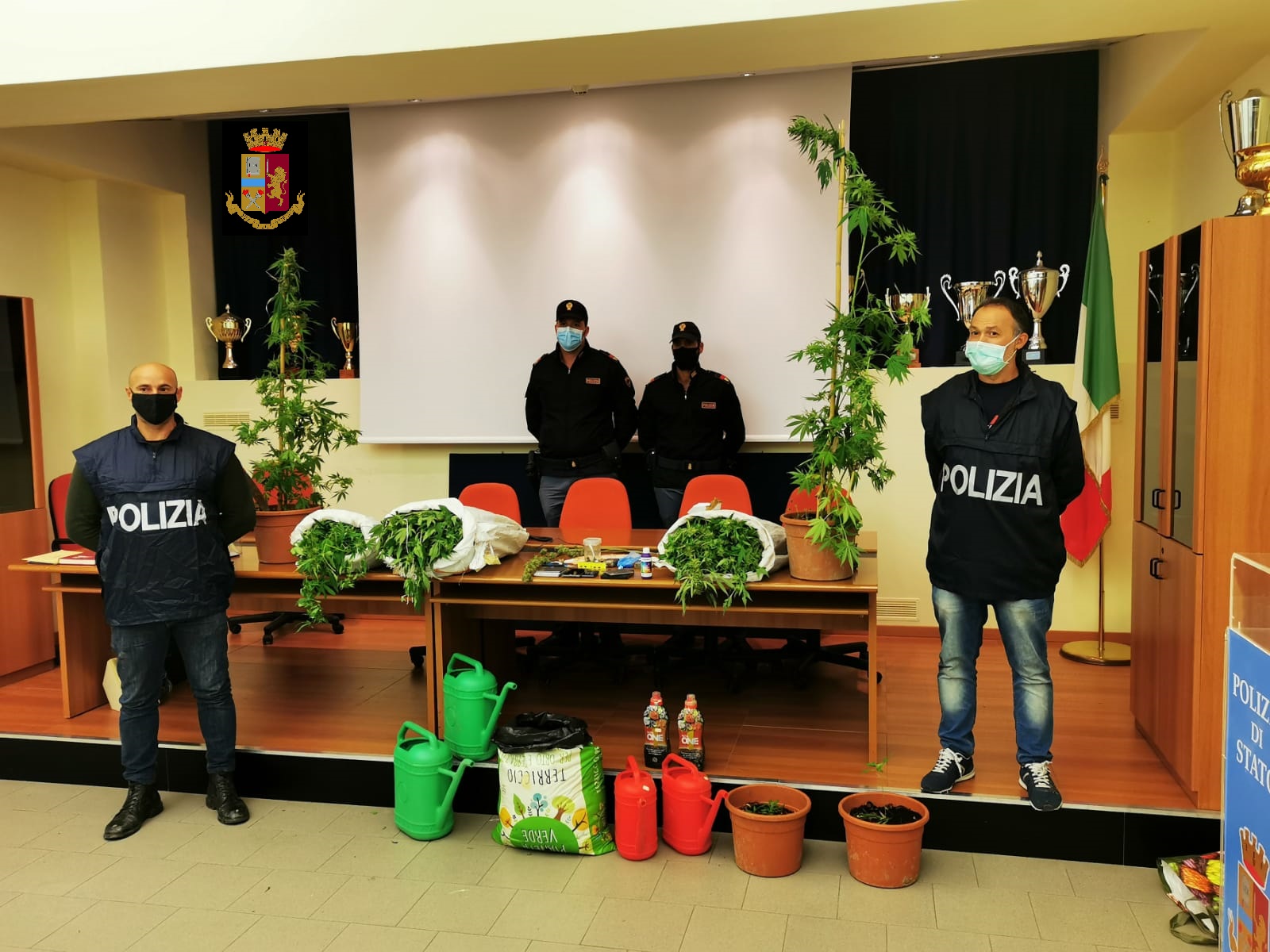 Piantagione di marijuana scoperta dalla Polizia. Arrestati due materani