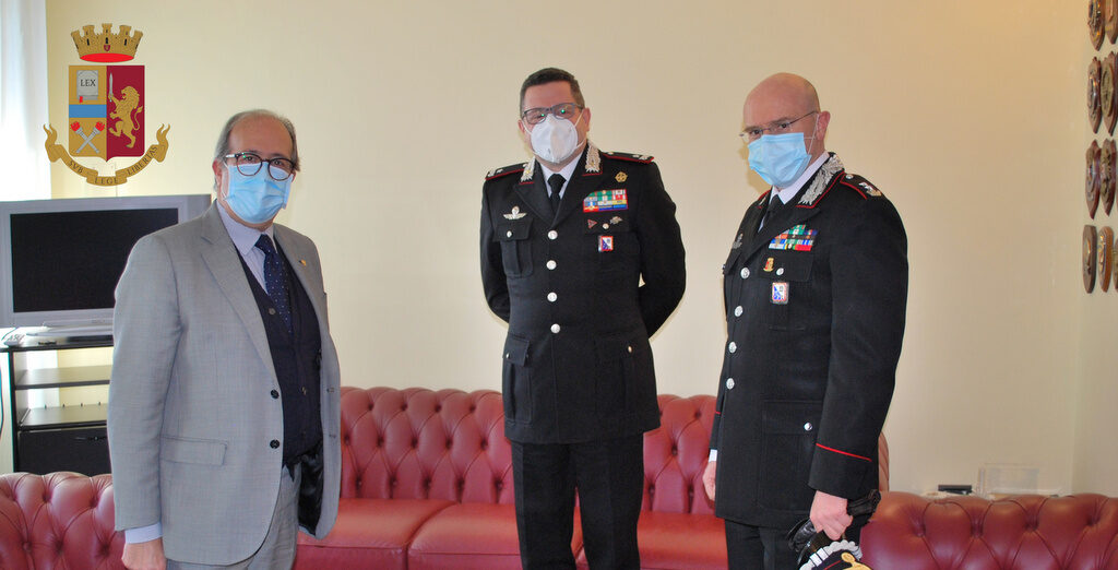 Il Comandante della Legione Carabinieri Basilicata Generale Raffaele Covetti in visita dal Questore di Matera