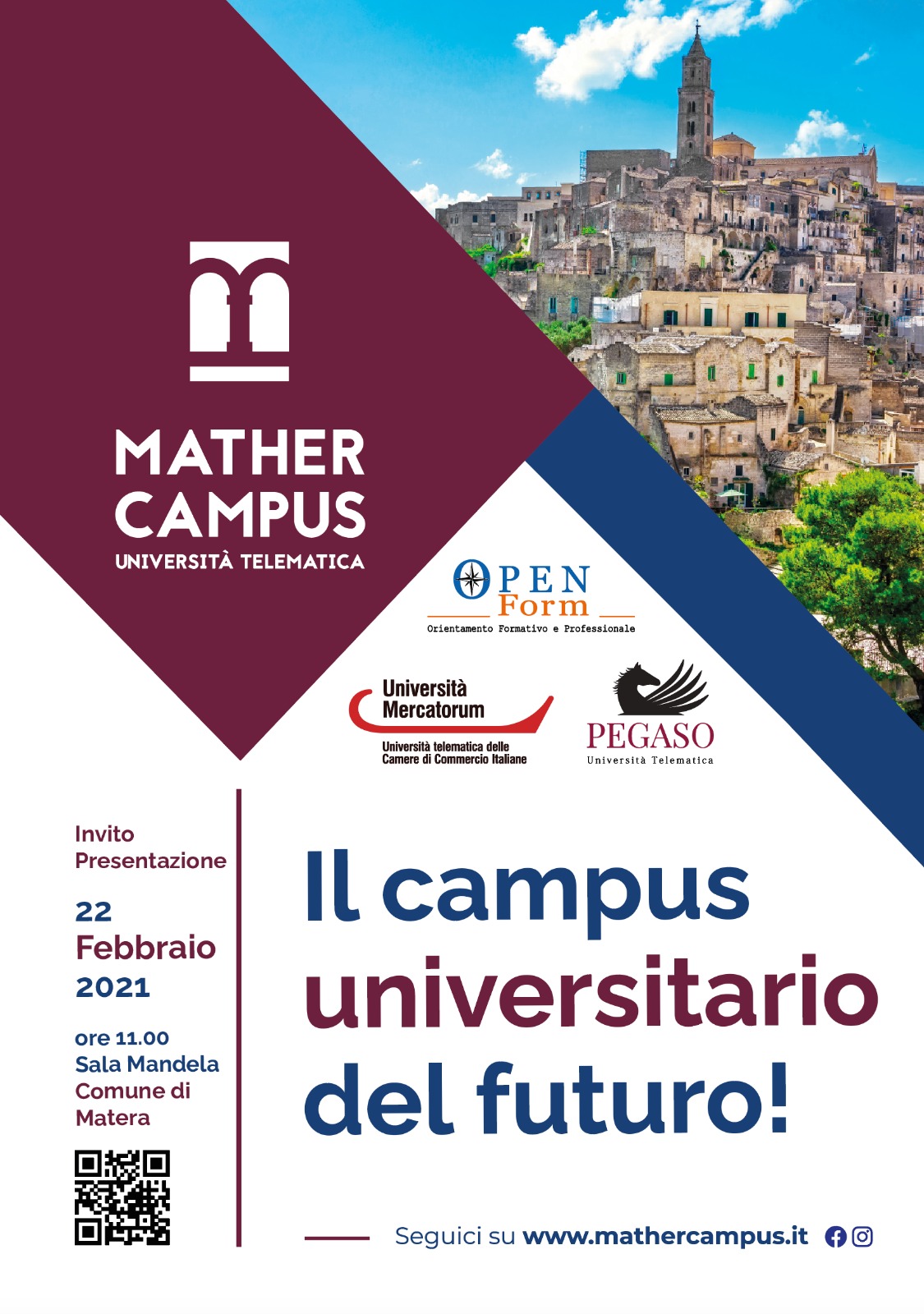 “Mather Campus”, Campus delle Università Telematiche: lunedì conferenza stampa a Matera