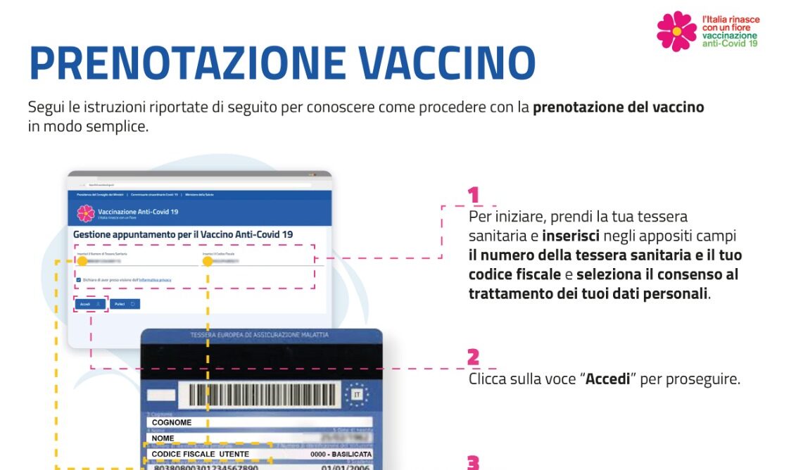 Covid-19, vaccini. In Basilicata al via dal6 aprile la prenotazione tramite la piattaforma di Poste Italiane