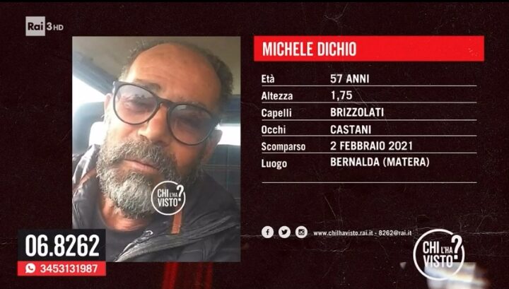 Bernalda, Anna Dichio ai microfoni di “Chi l’ha Visto?”: “Michele va cercato, non facciamo chiudere le indagini”