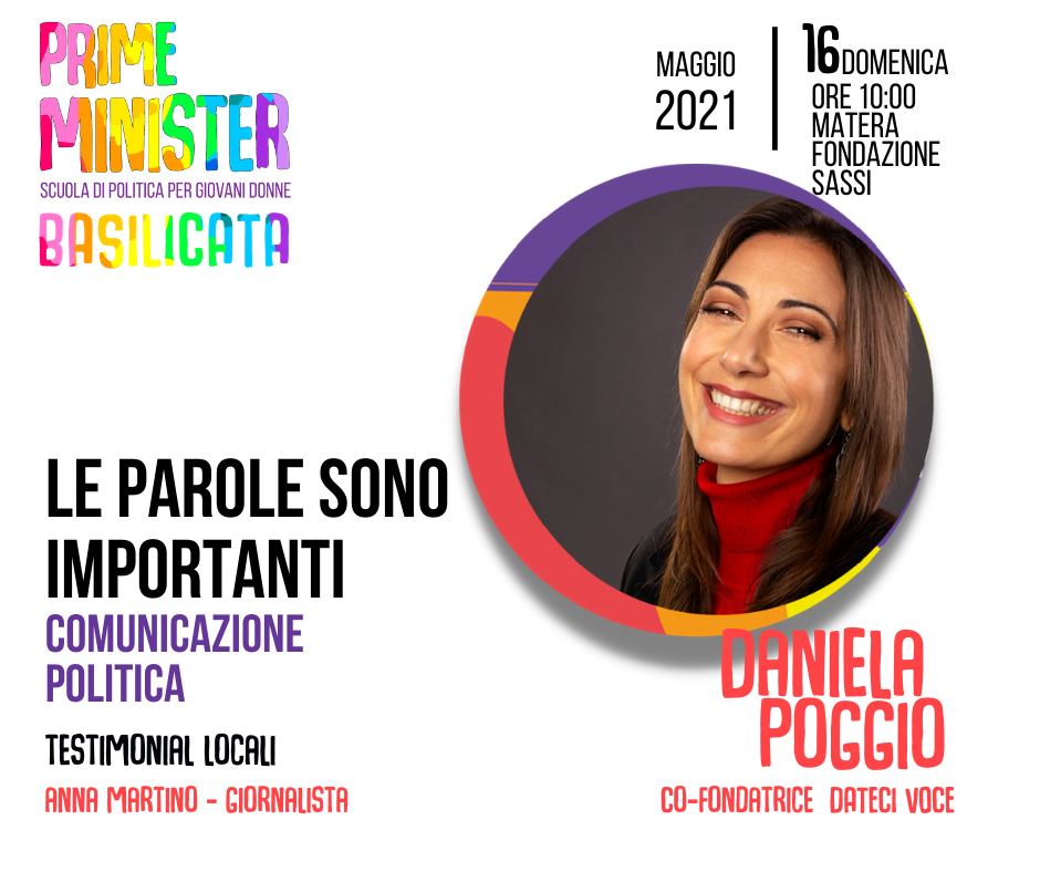Secondo appuntamento di Prime Minister Basilicata con Daniela Poggio