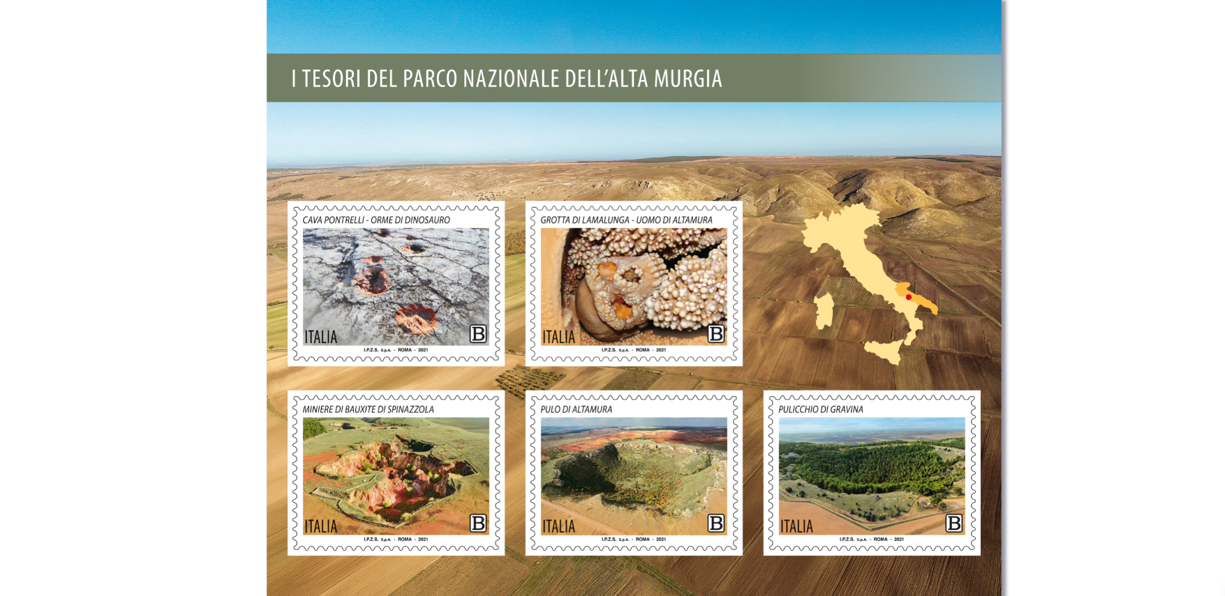 Da Poste Italiane i francobolli Tesori del Parco Nazionale dell’Alta Murgia