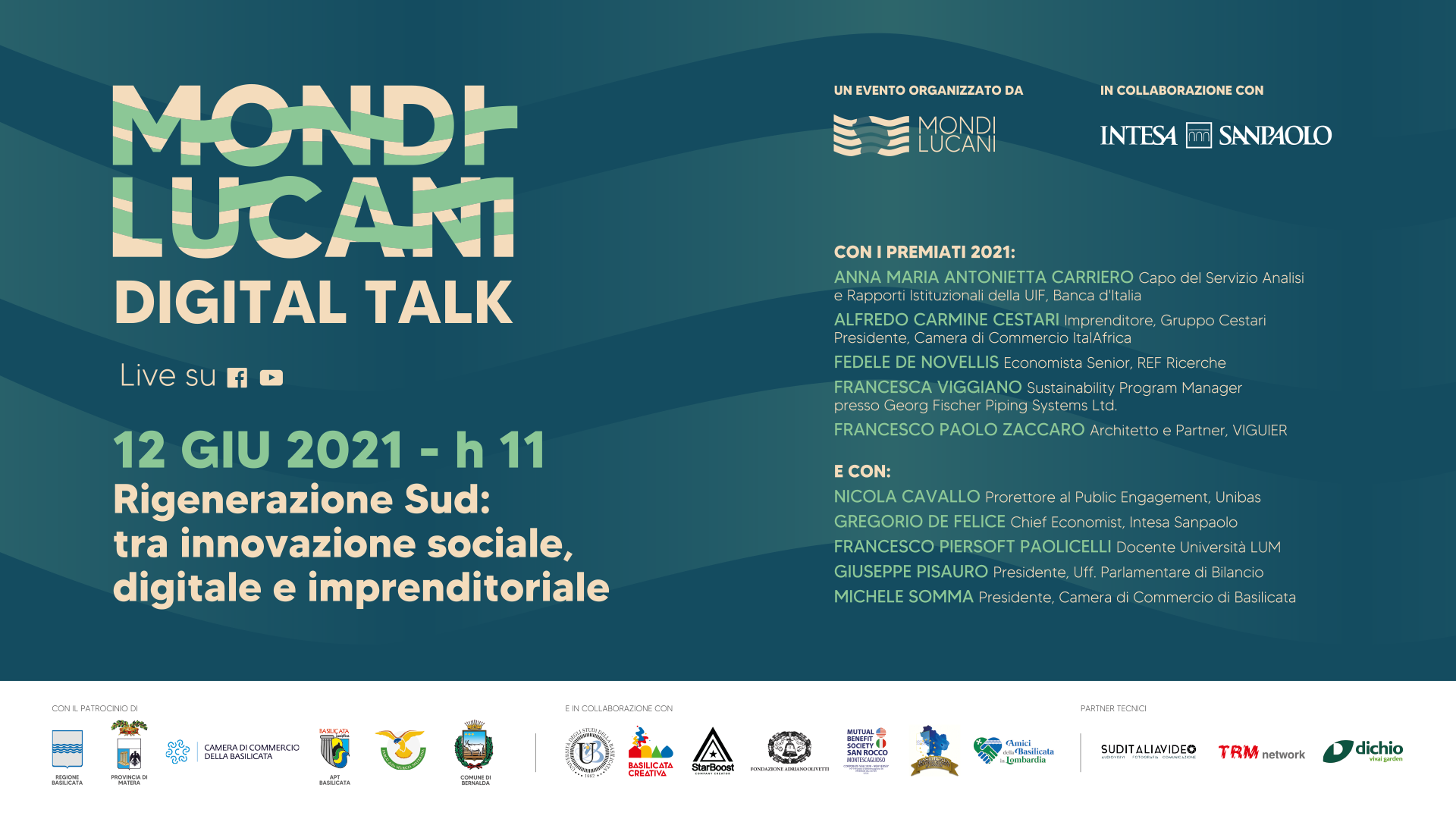 Sabato 12 giugno il primo Mondi Lucani Digital Talk