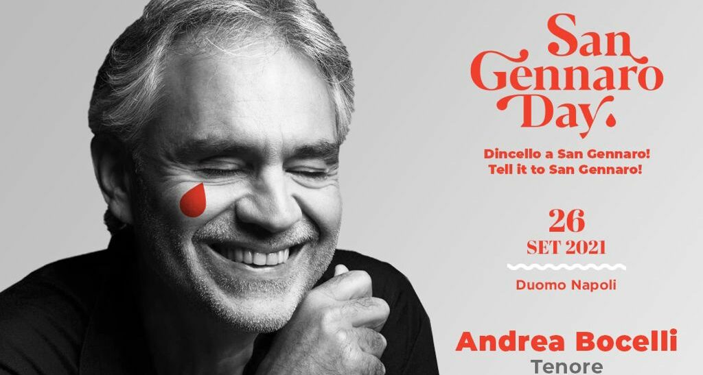 Premio San Gennaro Day il 26 a Napoli. Superospite Andrea Bocelli
