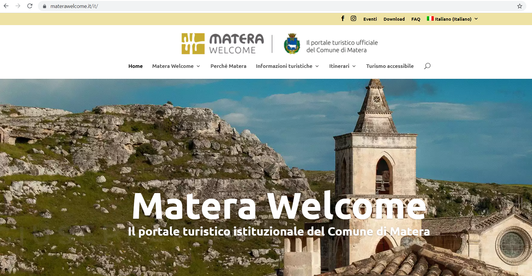 Domani presentazione del portale turistico istituzionale “Matera Welcome”