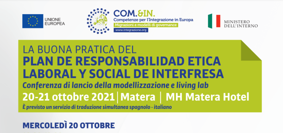 Matera, conferenza di lancio della modellizzazione e il Living Lab sul PRELSI – Piano di Responsabilità Etica, Lavorativa e Sociale del Consorzio Interfresa