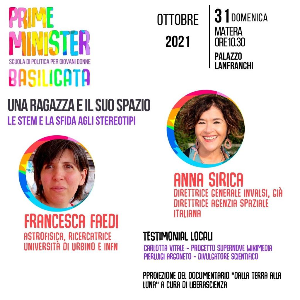 Ottavo appuntamento di Prime Minister Basilicata con Anna Sirica e Francesca Faedi