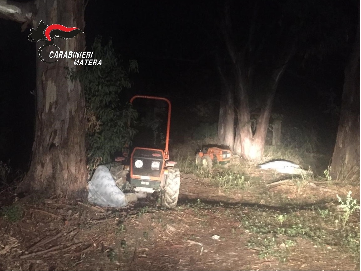 Due trattori rubati tra Montalbano e Scanzano rinvenuti dai Carabinieri