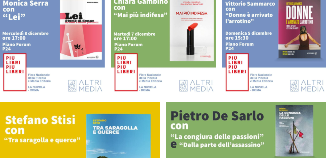 Altrimedia Edizioni alla fiera “Più Libri Più Liberi” a Roma dal 4 all’8 dicembre