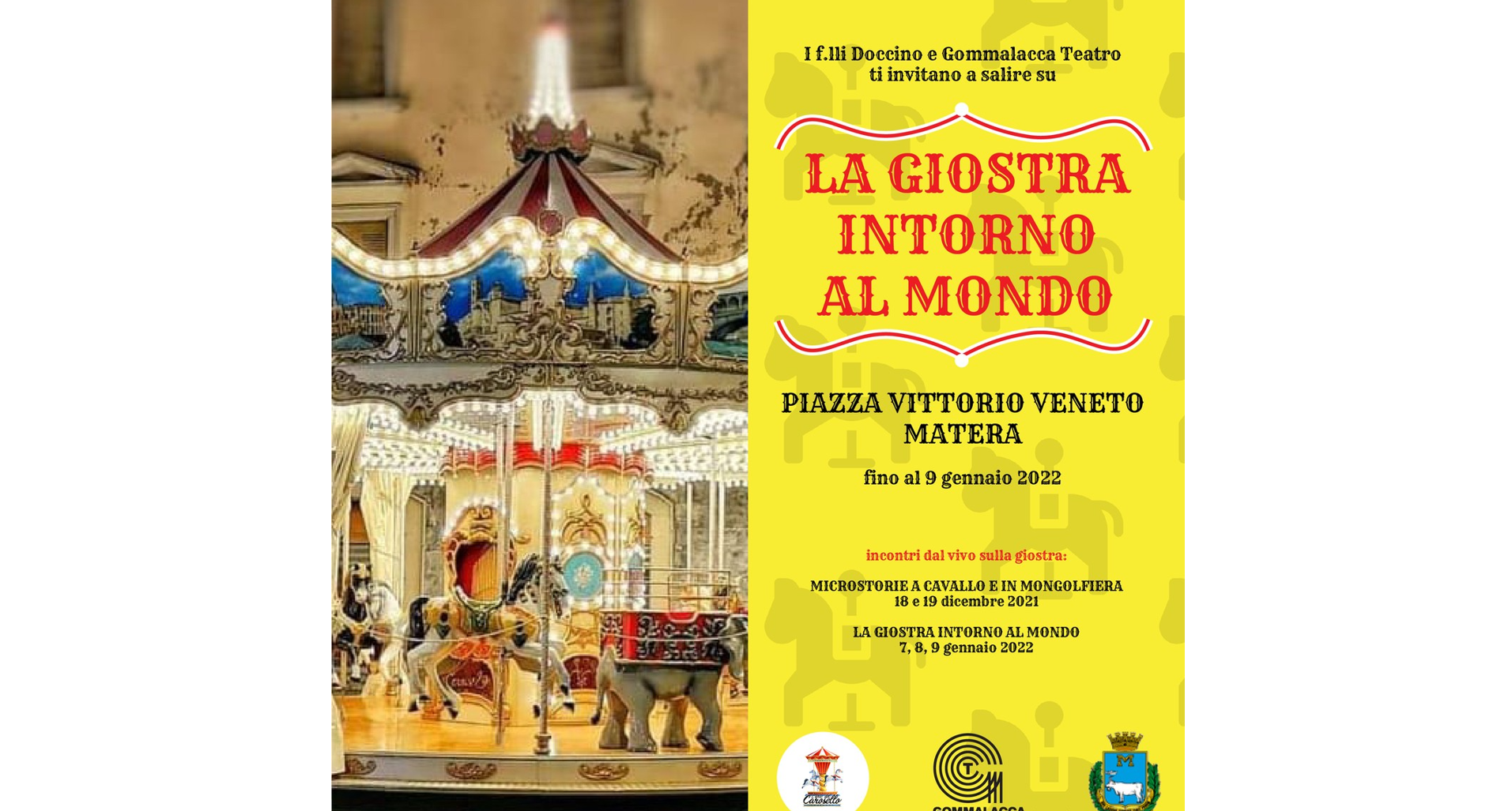 Due nuovi progetti di Gommalacca Teatro in partenza a Matera e Potenza: “La giostra intorno al mondo” e “Come una poesia di città”
