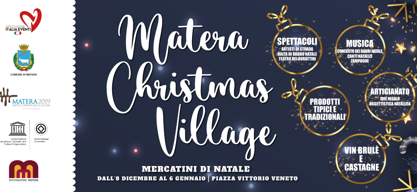 Dall’8 in piazza Vittorio Veneto apre il Matera Christmas Village