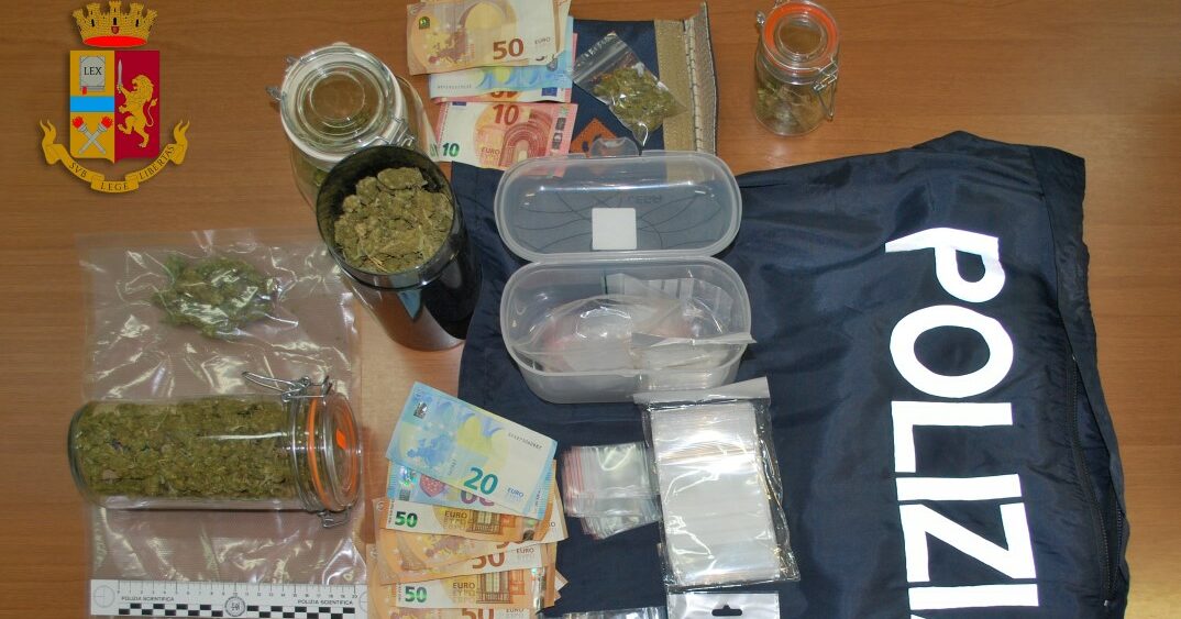 Diciottenne materano arrestato dalla Polizia per droga: marijuana nascosta in uno zainetto nel ripostiglio