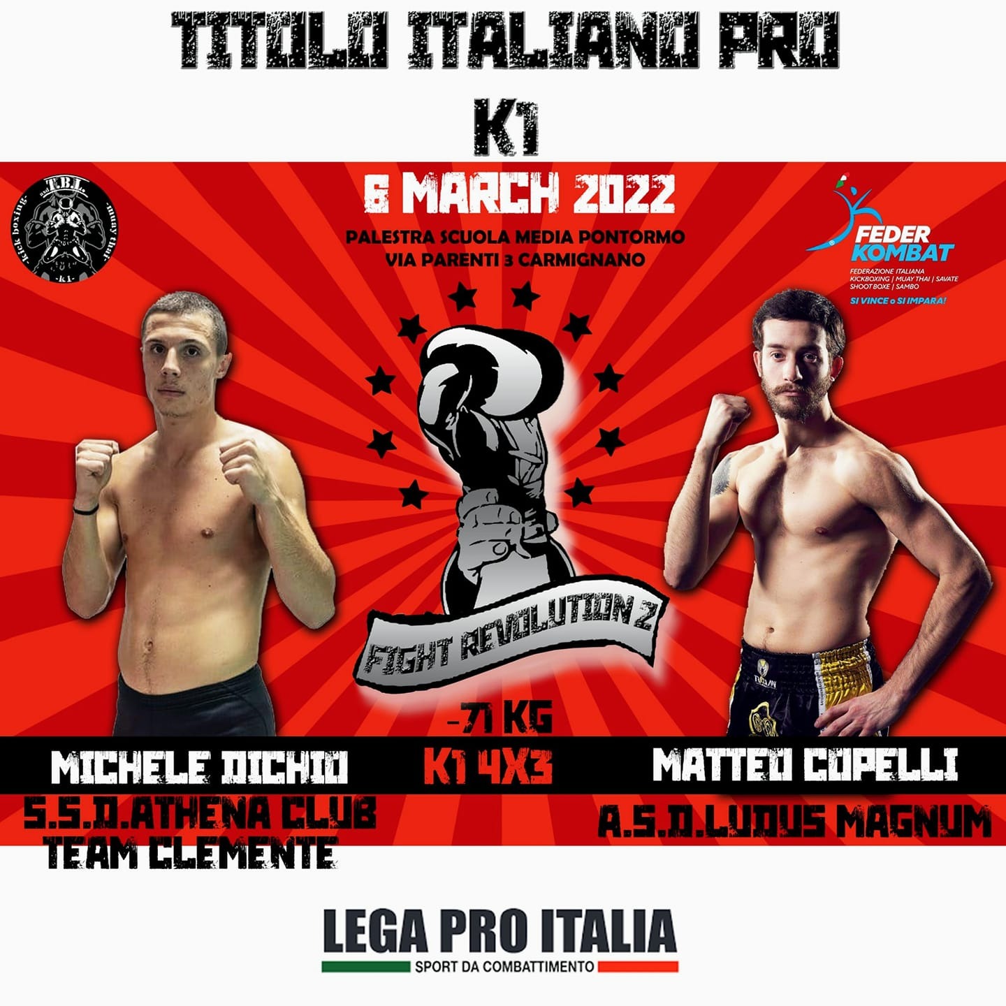 Kickboxing, il lucano Michele Dichio al Fight Revolution per portare a casa la cintura di Campione Italiano