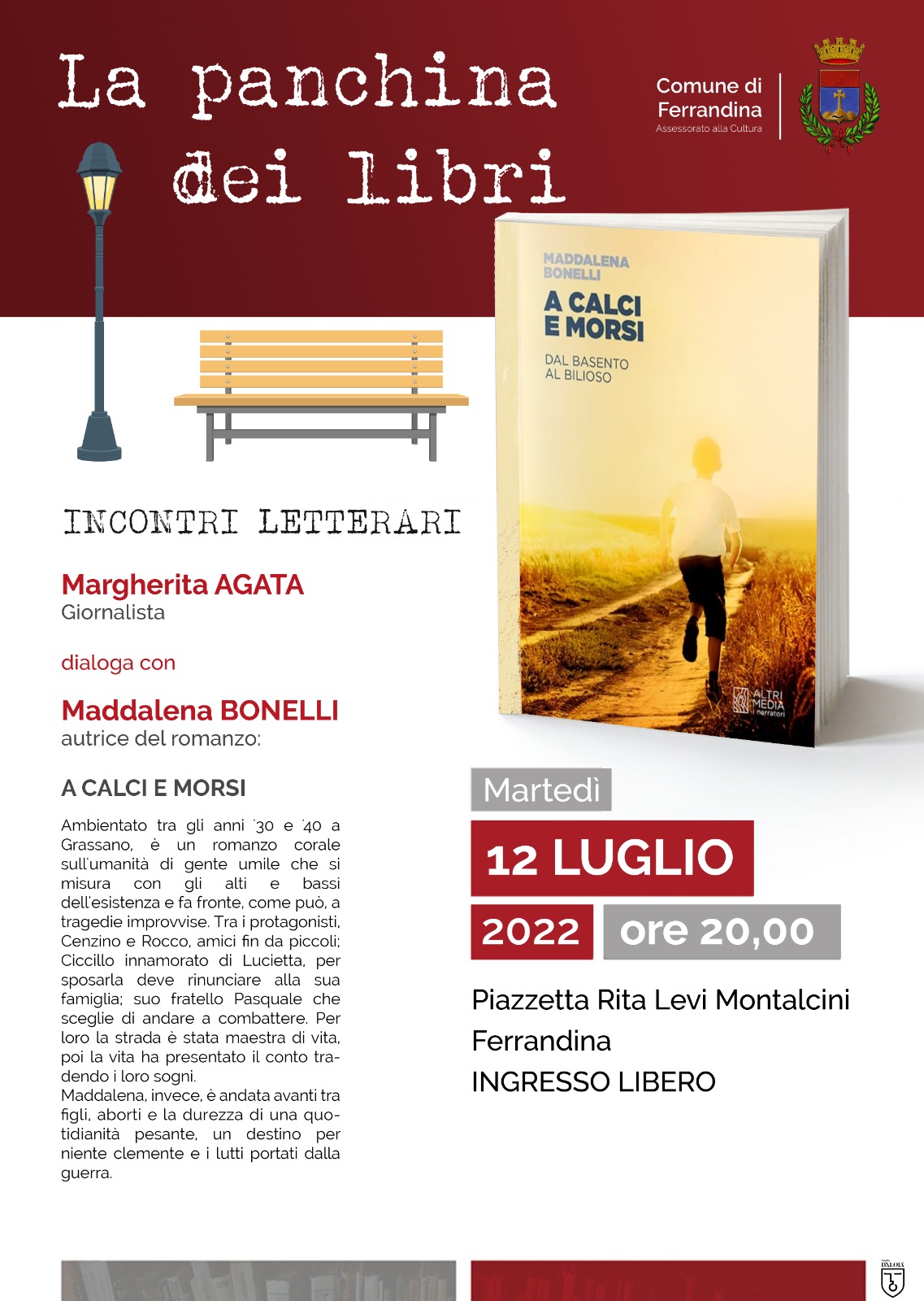 Maddalena Bonelli presenta a Ferrandina il romanzo “A calci e morsi”