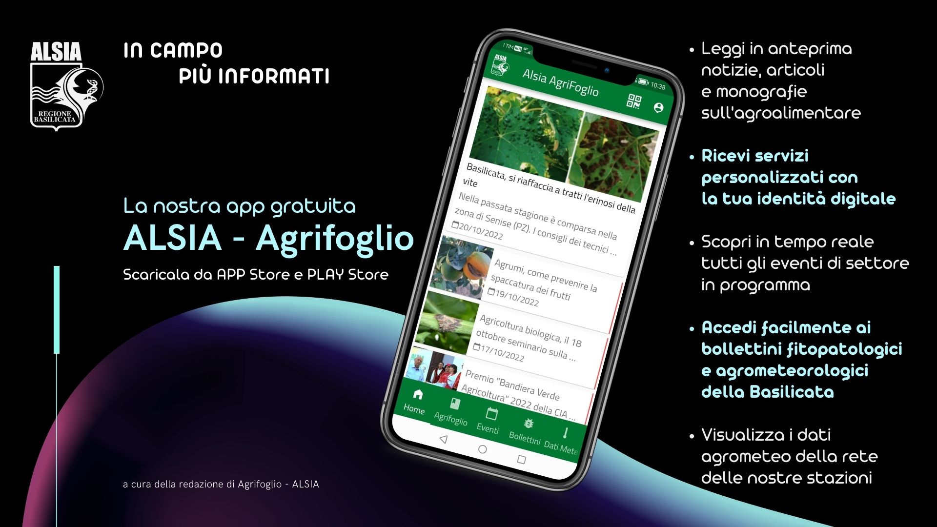 “In campo più informati”: con l’APP ALSIA-Agrifoglio, notizie utili sull’agricoltura sostenibile e una “identità digitale” per ricevere consigli tecnici personalizzati