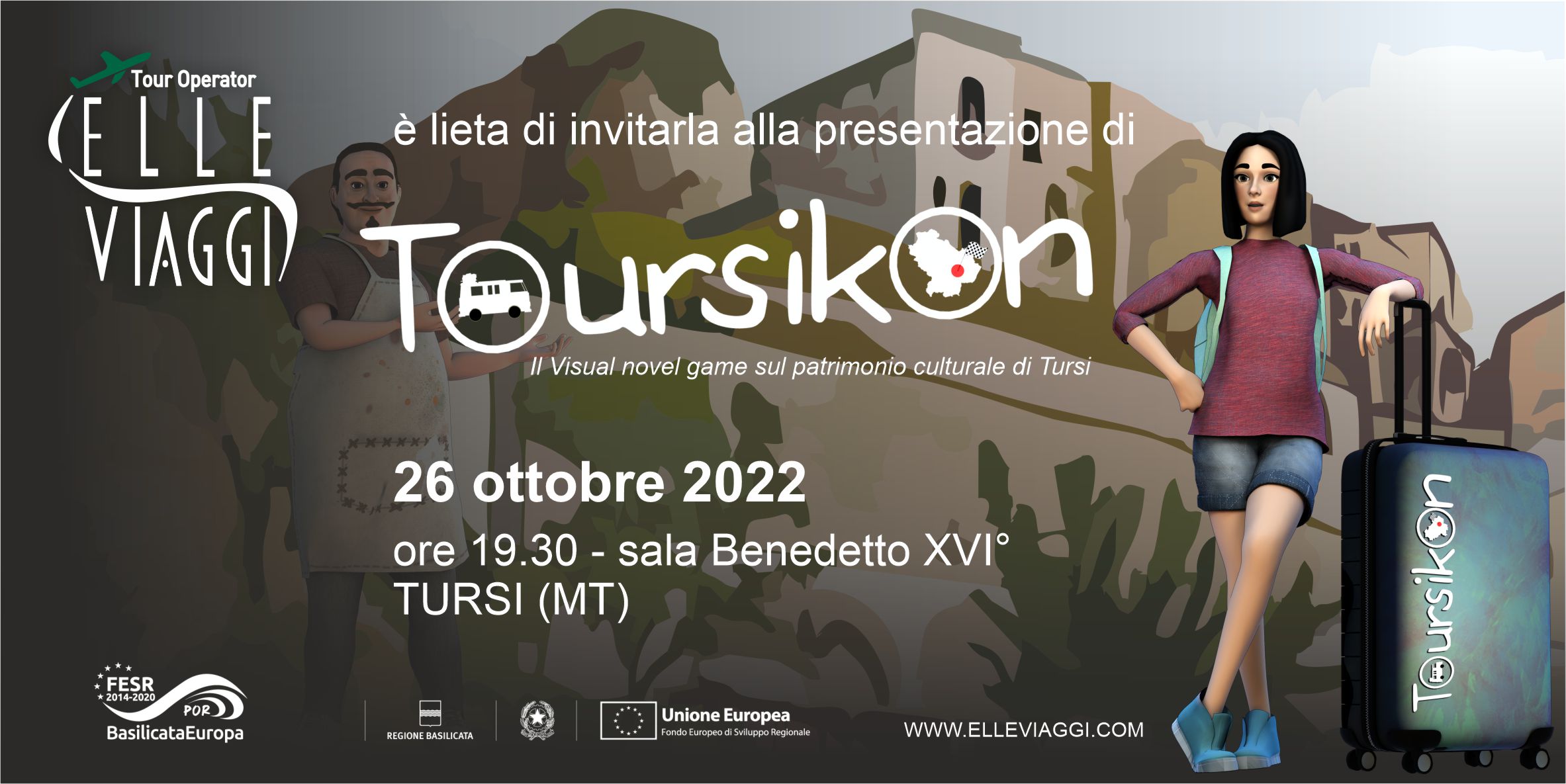 Toursikon, la presentazione in Basilicata: il 26 ElleViaggi presenta il visual novel game a Tursi