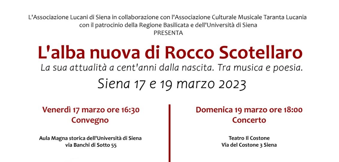 “L’alba nuova di Rocco Scotellaro”: una tre giorni a Siena tra musica e poesia