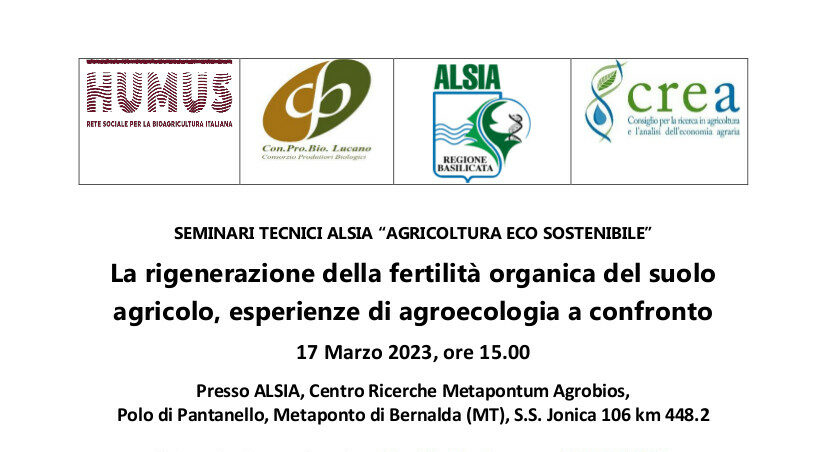 A confronto diverse esperienze di rigenerazione organica della fertilità del suolo in Italia ed all’estero