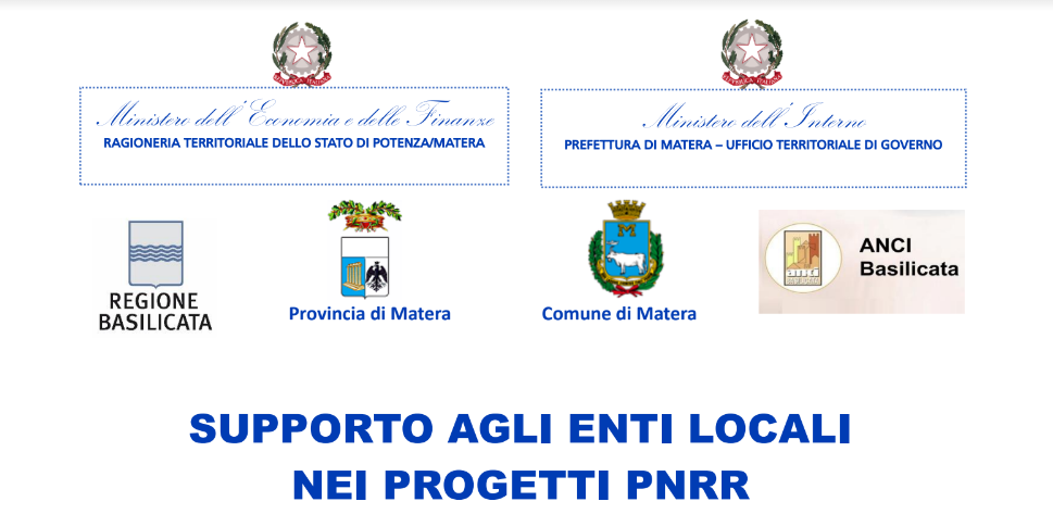 Matera, il 28 incontro “tecnico, operativo e informativo” con gli enti locali della provincia, per l’esame congiunto delle problematiche relative alla attuazione dei progetti finanziati dal PNRR