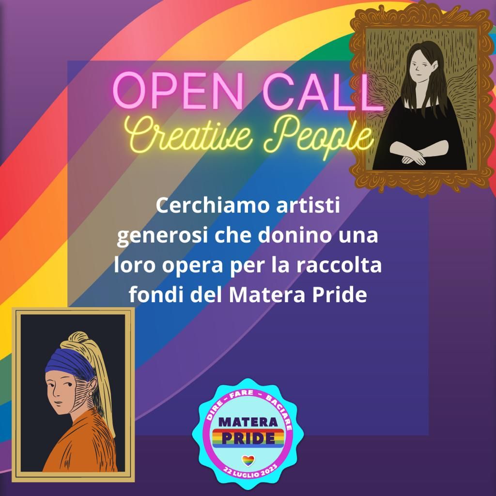 Matera x Pride lancia “Open call for artists”, iniziativa per raccogliere opere d’arte per il Matera Pride 2023