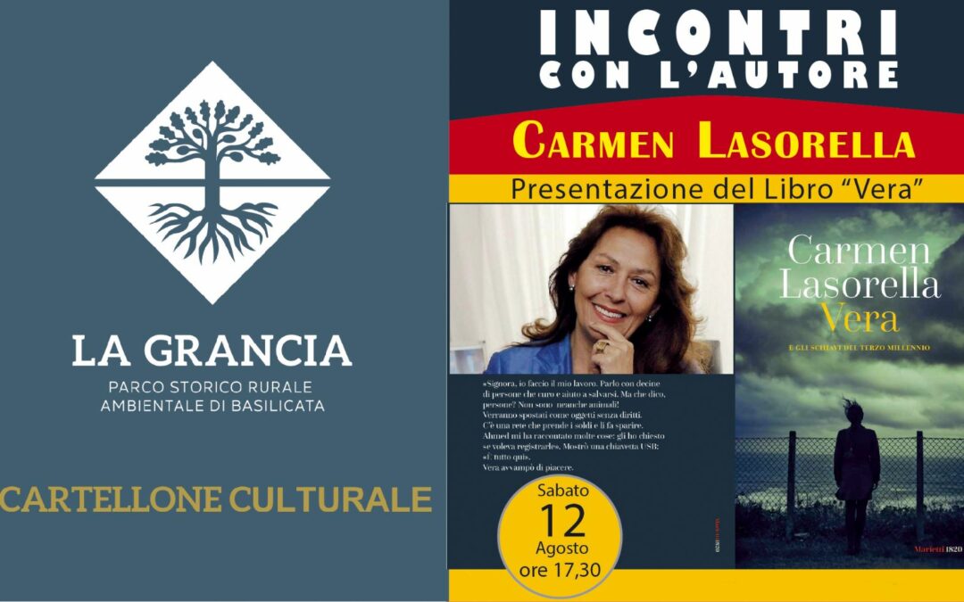 Carmen Lasorella sabato al Parco della Grancia per la presentazione del suo romanzo d’esordio