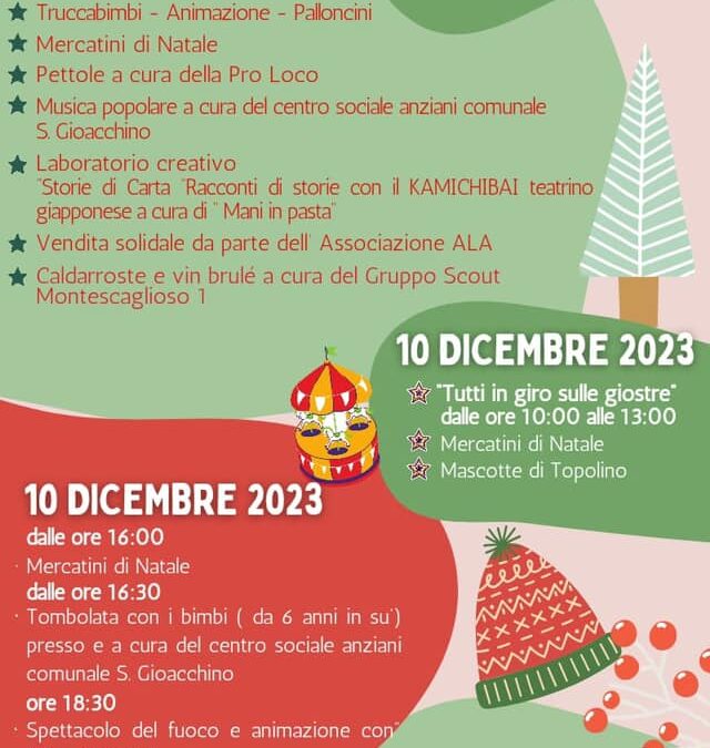Montescaglioso, dall’8 al 10 dicembre in piazza Roma il Villaggio di Babbo Natale