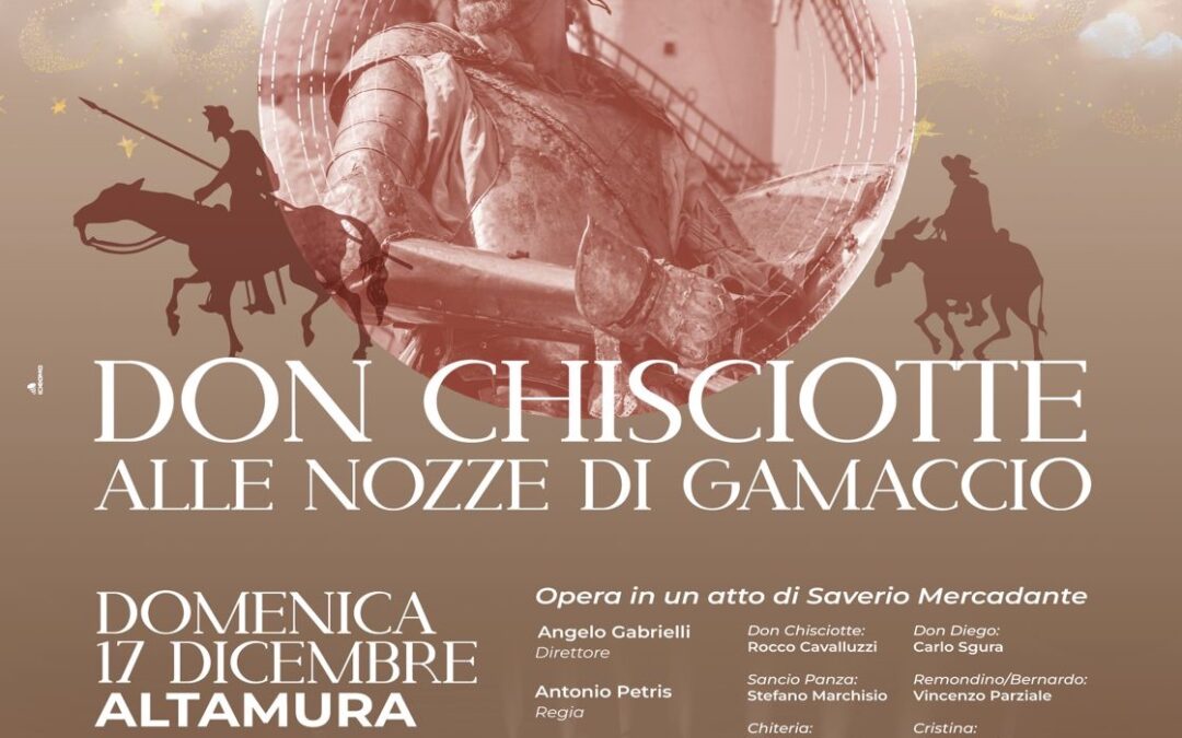 FOSM – L’Orchestra Sinfonica di Matera al Teatro Mercadante di Altamura nel concerto d’opera Don Chisciotte alle nozze di Gamaccio