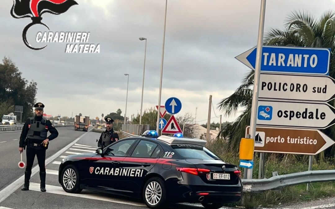 Policoro: 44enne arrestato dai Carabinieri per aver violato il divieto di avvicinamento all’ex compagna, vittima di atti persecutori