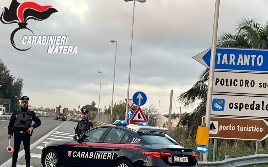 Policoro: i Carabinieri eseguono un provvedimento di divieto di avvicinamento alla moglie, emesso dall’A.G., nei confronti di un 74enne indagato per maltrattamenti in famiglia
